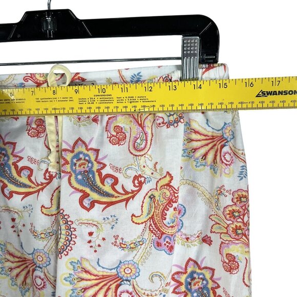 BedHead Anthropologie Women 8 Paisley PJ Set Cropped Comfy Lounge Quiet Luxury - Picture 11 of 16
